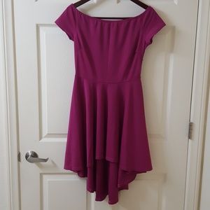 Off the shoulder high-low dress